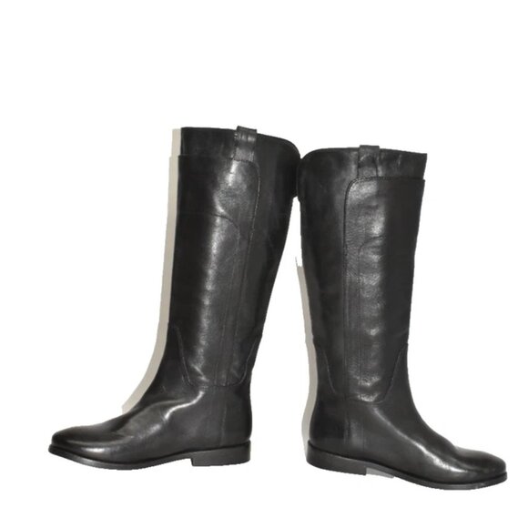 $450 FRYE Paige Tall Riding KNEE Boot LAYERED SHAFT LEATHER BLACK 7 (MG29) - Picture 4 of 8